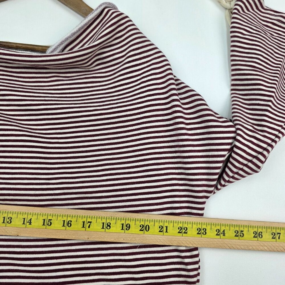 POL Womens Embroidered Lace Up Sleeve Scoop Neck Sweater Size M Burgundy & Cream - Picture 14 of 16